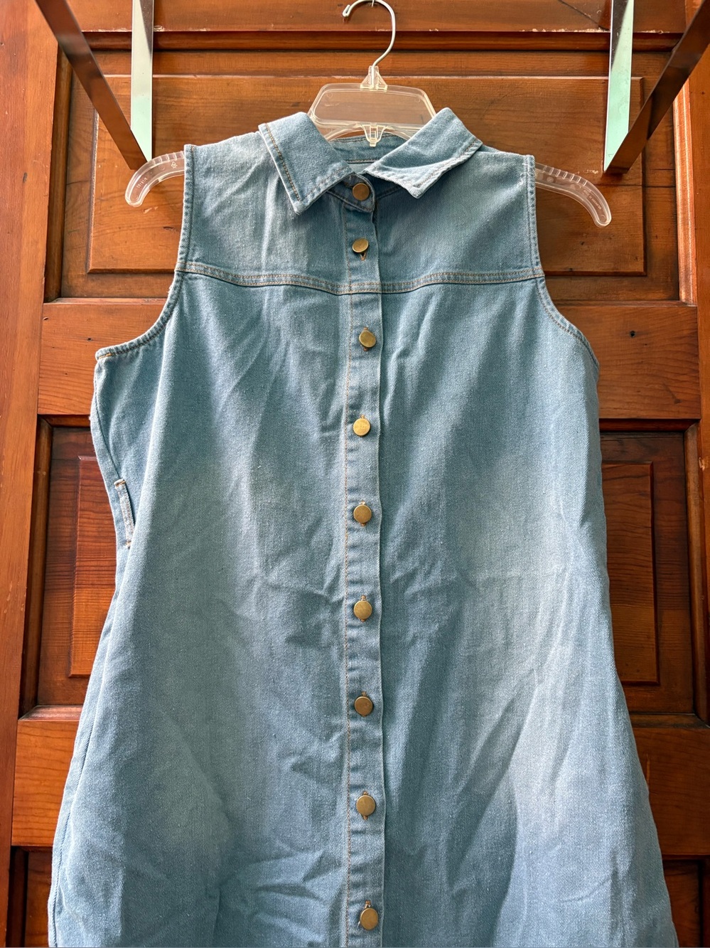 NWT Elsie & Zoey Sleeveless Denim Button-Front Dress size M
